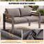 Ensemble de meubles de patio en aluminium 3 pièces, causeuse d'extérieur avec table basse et coussins de patio, balcon