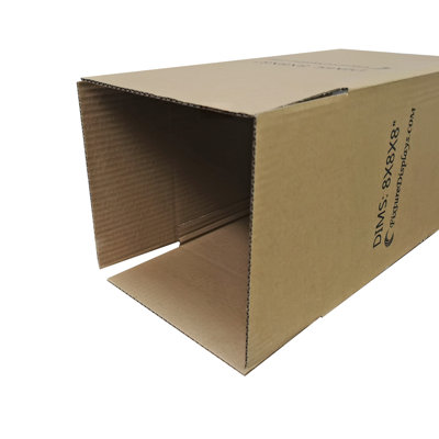 Paquet de 20 boîtes d'expédition imprimées 8 x 8 x 8 po, boîte en flûte à simple paroi B