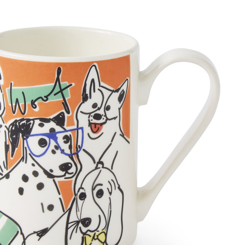 Portmeirion, Mug Meirion - Bright Orange Dogs Tall Mug