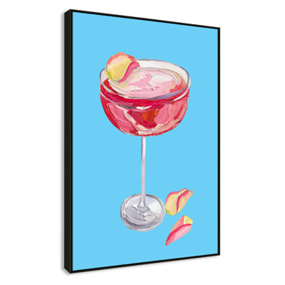 Sparkling Rose Gin Cocktail Print by Straker