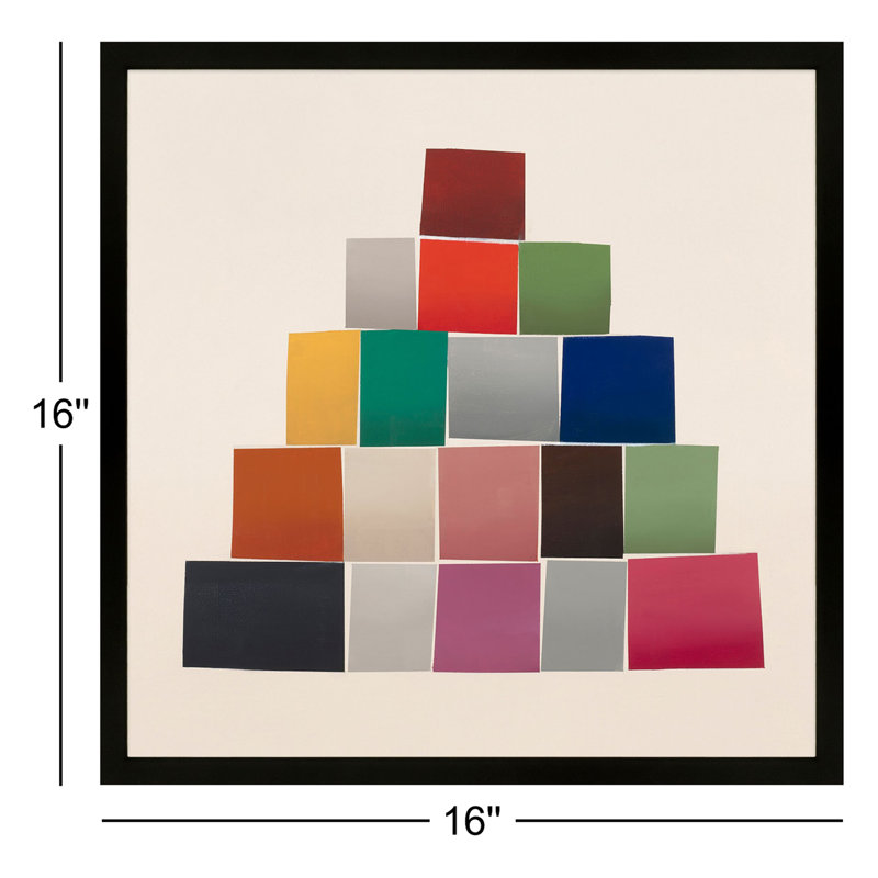 Jewels 2 Painting by Lee Lessem, 16" H x 16" W x 1.25" D, Black Framed