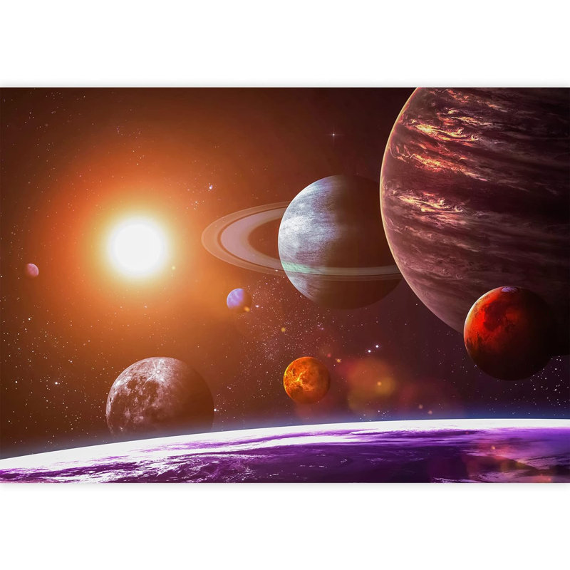 Planet In Outer Space Galaxy Border, 100" L x 144" W