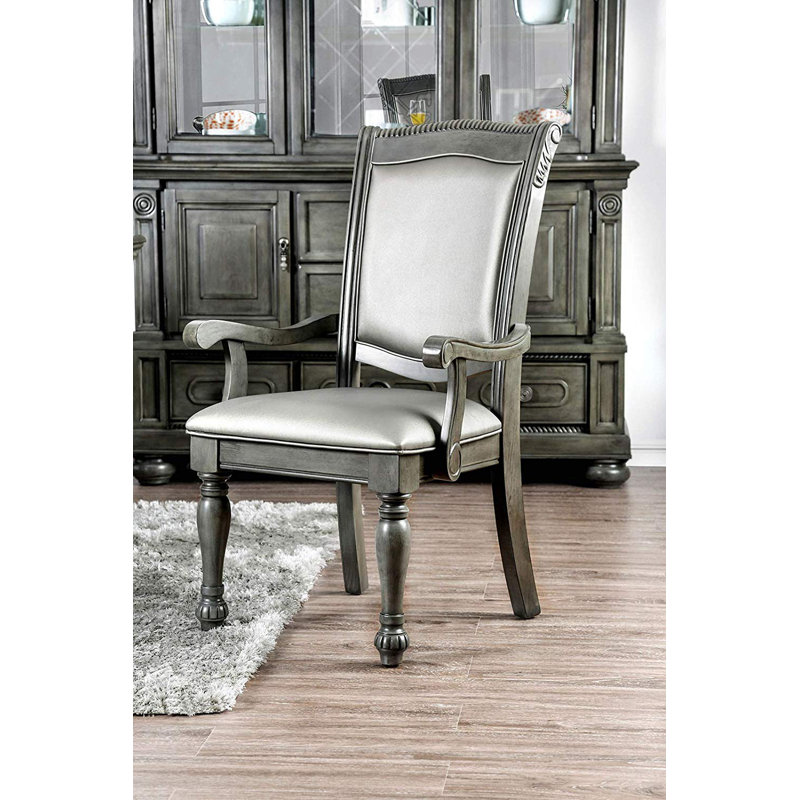 Glendora Faux Leather Upholstered Armchair, Silver