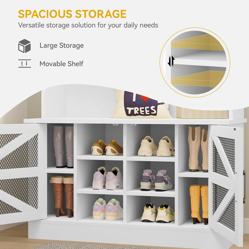 Senga Hall Tree 42.16'' Wide with Bench and Shoe Storage