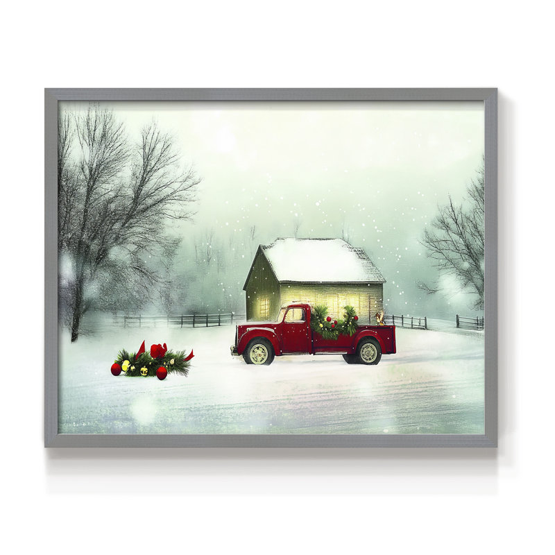 Chirstmas Art-XV - Reproduction encadrée - Restickable, H 11 po x l 14 po, Gris