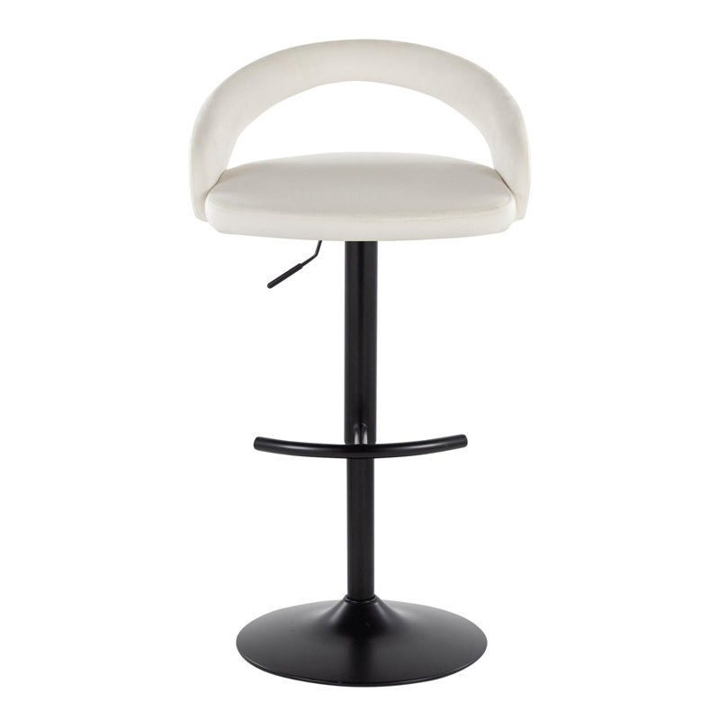 Tabouret de bar réglable, Noir, Blanc