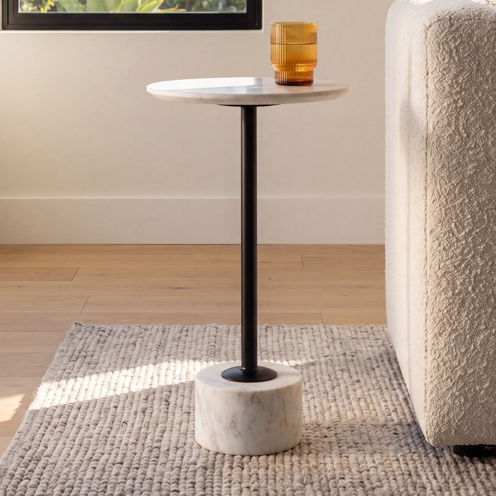 Zachary 13" Genuine Marble End Table
