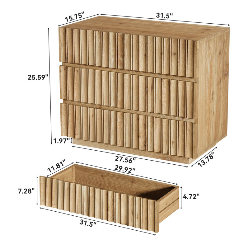 Table de chevet surdimensionnée en bois massif, Set of 2