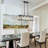 33" Modern Farmhouse 5-Light Oval Clear Glass Linear Kitchen Island Chandelier