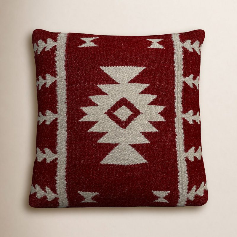 Housse de coussin en laine Donner, Rouge