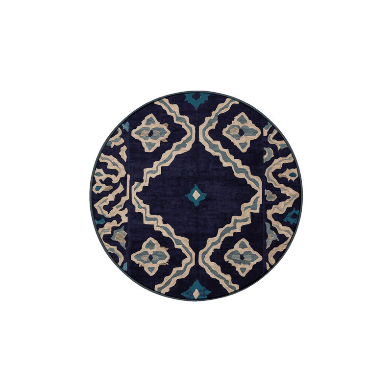 Tapis gris lavable à la machine, Rond 6 pi