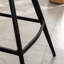 Tabouret de cuisine en tissu jaune de 28,25 po de hauteur avec comptoir rembourré et support en métal