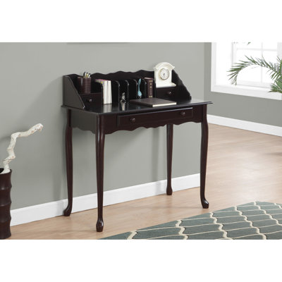 Bureau en bois brun pour le bureau à domicile - l 36 po avec tiroirs de rangement et organisation soignée