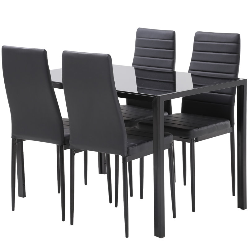 Ensemble repas pour 4 personnes Dokota, Noir