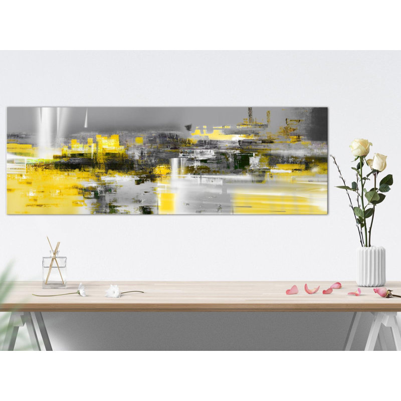 Impression sur toile - jaune Andromède (1 partie) étroit, H 18 po x l 53 po x P 1 po