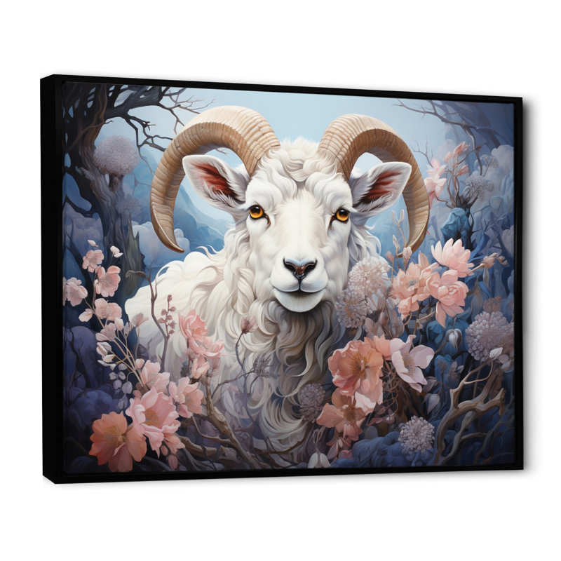 Blanc, mouton blanc, paysages de rêve éthérés, H 30 po x l 40 po x P 1,5 po, Cadre flottant noir