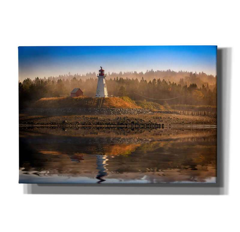 «Mulholland Point Lighthouse» par Rick Berk, art mural sur toile, H 18 po x l 26 po x P 0,75 po