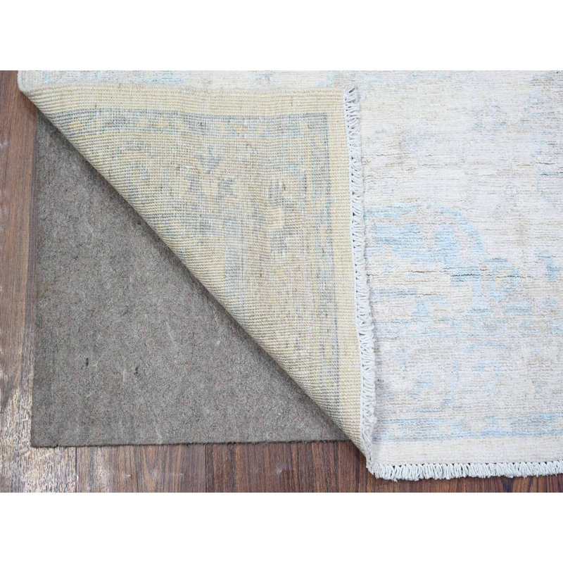 Tapis oriental blanc en laine noué à la main 3 pi 1 po x 5 pi Peshawar 4EFB26DD732B46F796536B6B50E8CA14