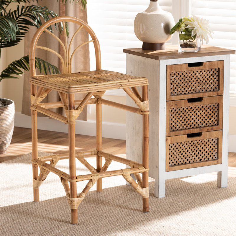 Cayslee 26.6" Rattan Counter Stool