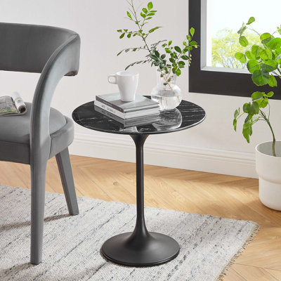 Table d'appoint ronde en marbre artificiel 20 "Lippa par Modway