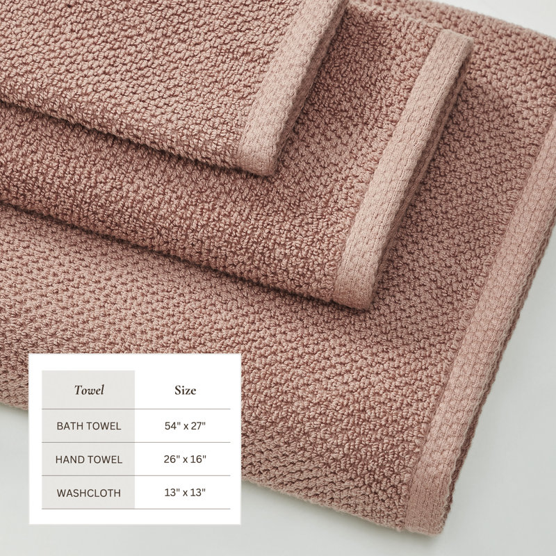 Desert Rose Cotton 6-Piece Textured Towel Set