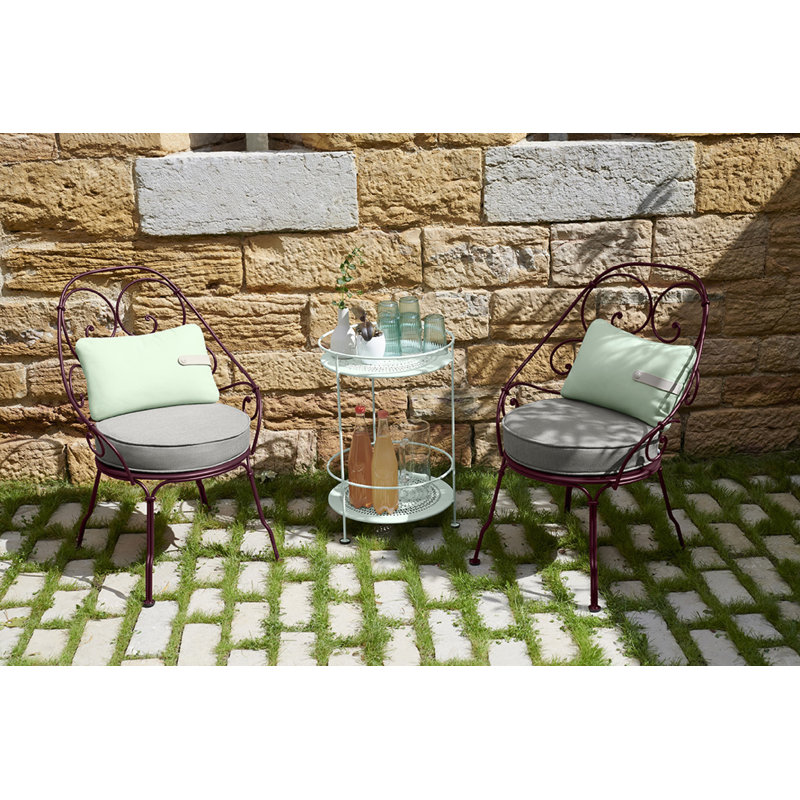 Guinguette Outdoor Round Side Table, Ice Mint