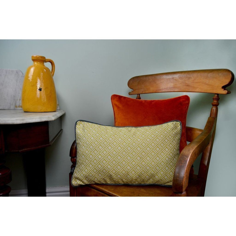 Hudepohl Geometric Rectangular Cushion Cover, 30 x 50cm, Ochre