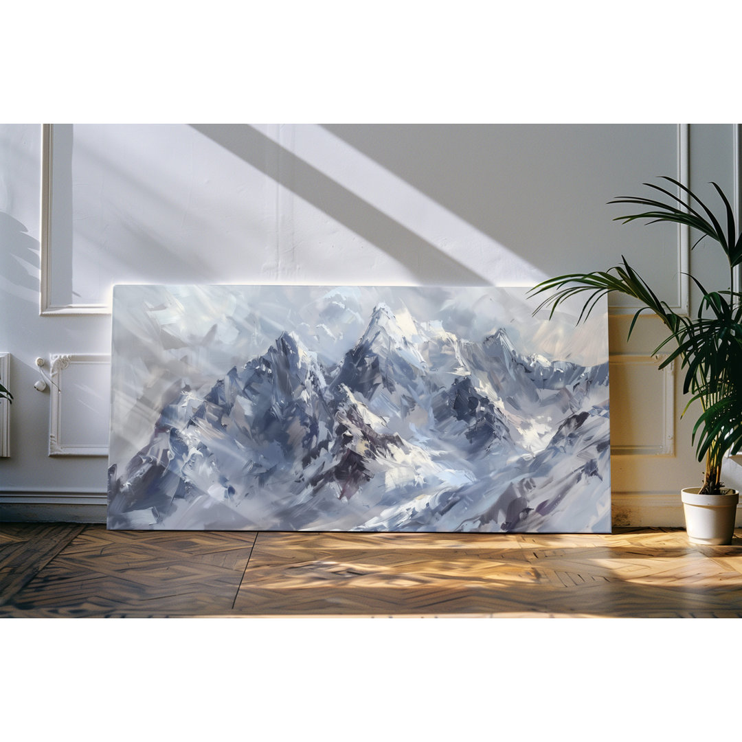 Gerahmtes Bild auf Leinwand 120x60 cm Abstrakte Berge