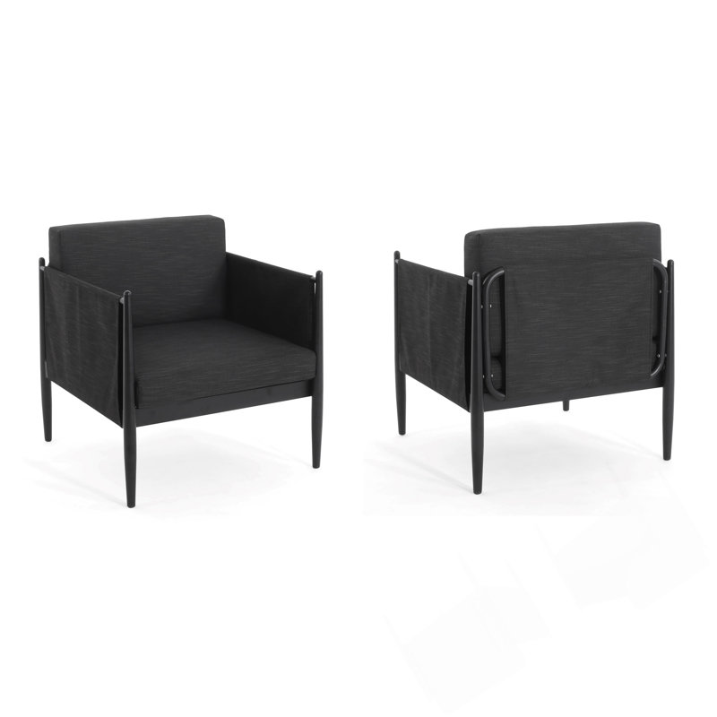 Outdoor Patio 2-Piece Aluminum Club Chair Set With Modern Design, Rust-Resistant Frame, And Weather-Resistant Cushions.