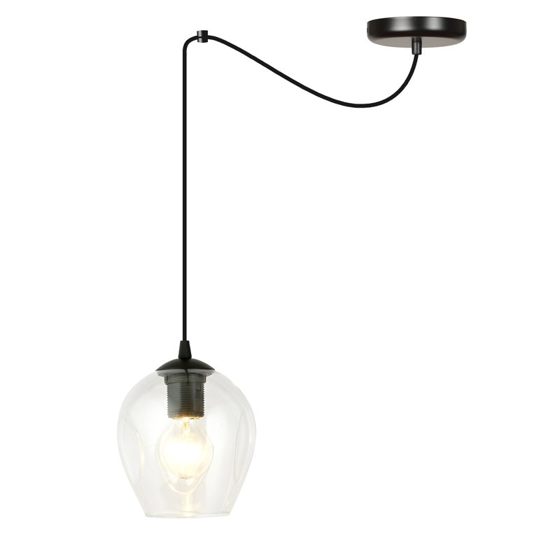 Cadfan 1 - Light Black Single Pendant, Transparent