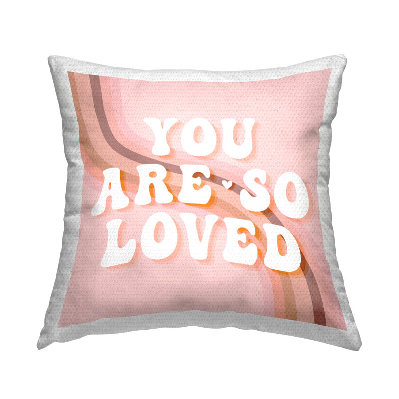 Coussin d'extérieur imprimé You You Loved Retro Rainbow Stripes par Daphne Polselli