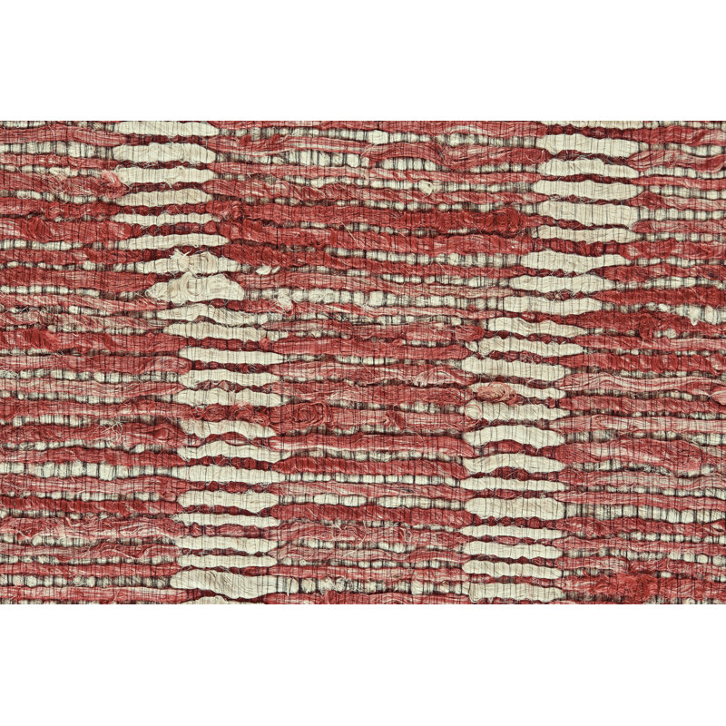 Tapis rouge tissé à la main Ayssa, Rectangle 5 pi x 8 pi