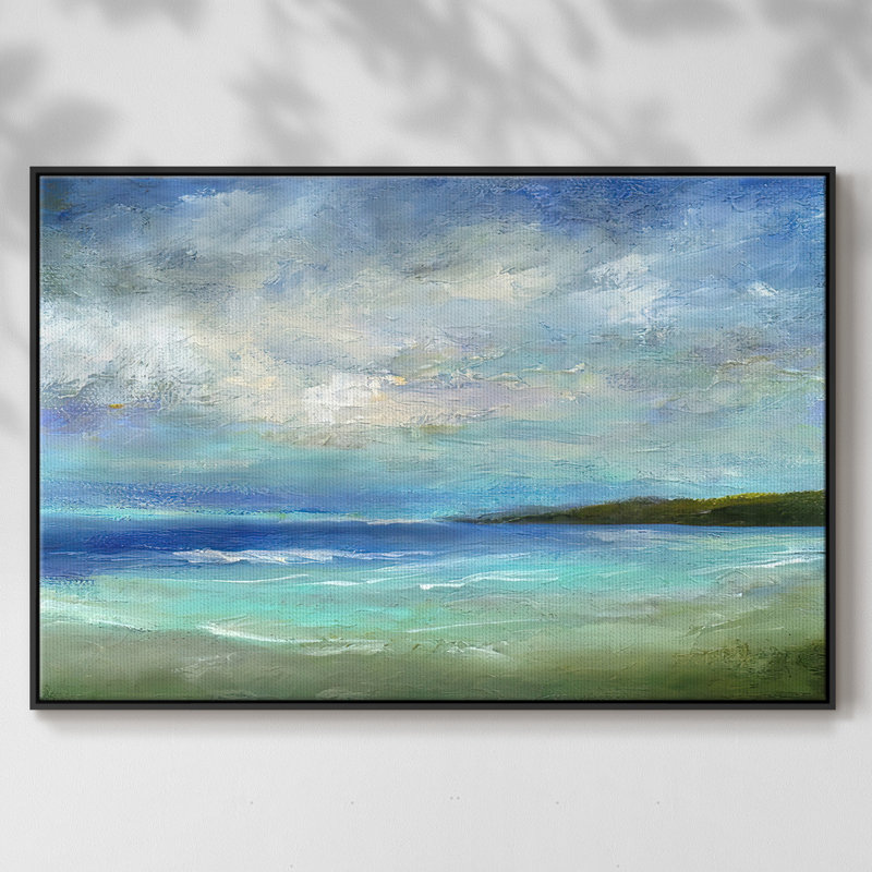 Island Inlet, toile tendue avec châssis, H 17 po x l 25 po x P 2 po, Cadre noir