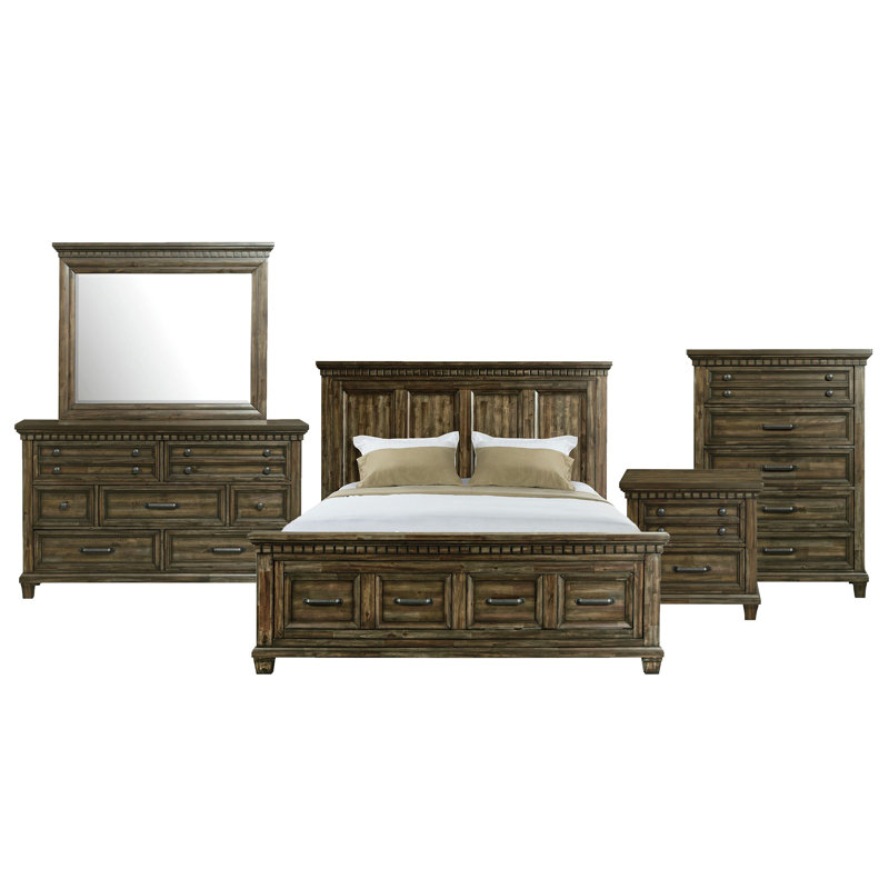 Palermo Storage 5PC Bedroom Set In Charcoal, King