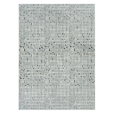 Grey Mosaic Area Rug