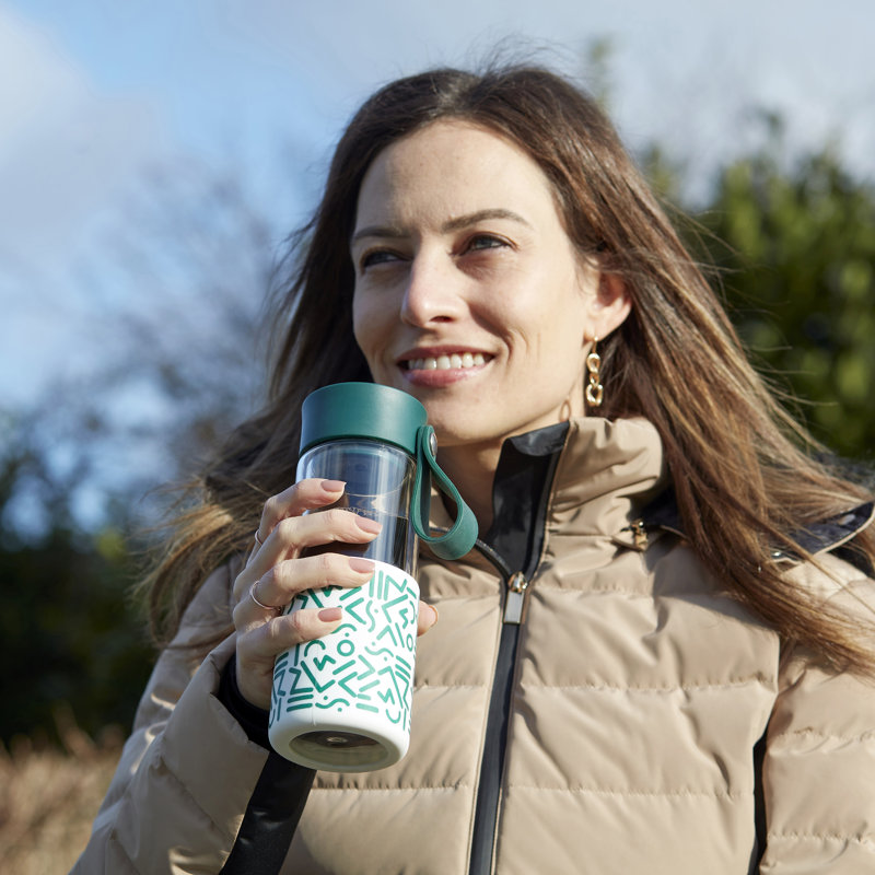 WAFE Cup 350Ml 2-in-1 Travel Mug & Glass Water Bottle, Green