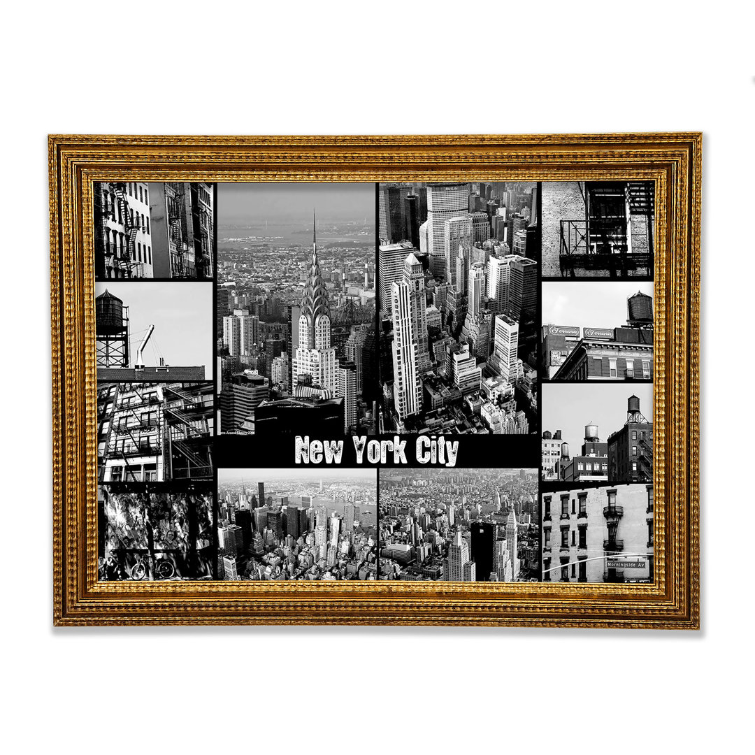 New York City Collage - Einzelne Bilderrahmen Kunstdrucke