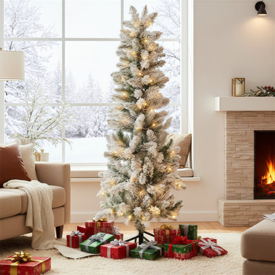 Arbre de Noël au crayon, décoration d'arbre de Noël mince, arbre de Noël mince, support pliable