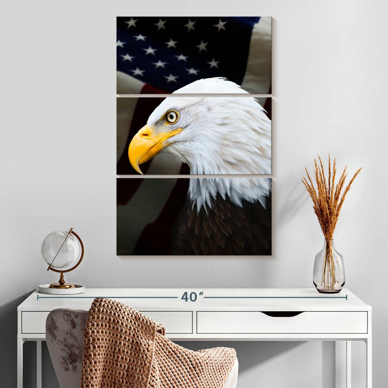Aigle à tête blanche patriotique Brampt, H 32 po x l 20 po