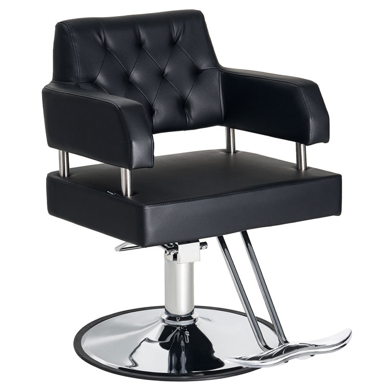 Polar Aurora Adjustable Height Barber Chair for Hair Stylist W/ Hydraulic Pump, 360-Degrees Swivel Hair Chair for Spa Beauty & Salon, Black