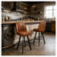 Ensemble de 2 tabourets de bar pivotants industriels avec siège baquet capitonné et coussin en mousse à mémoire de forme - Chaises modernes à hauteur de comptoir pour îlot de cuisine