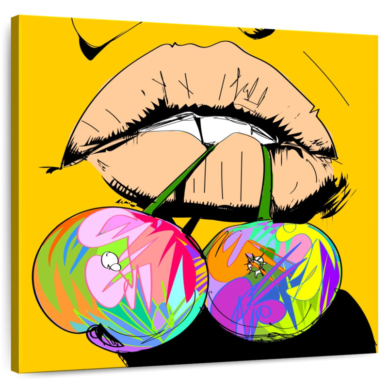 Yarlin Biting Cherries, 30" H x 30" W
