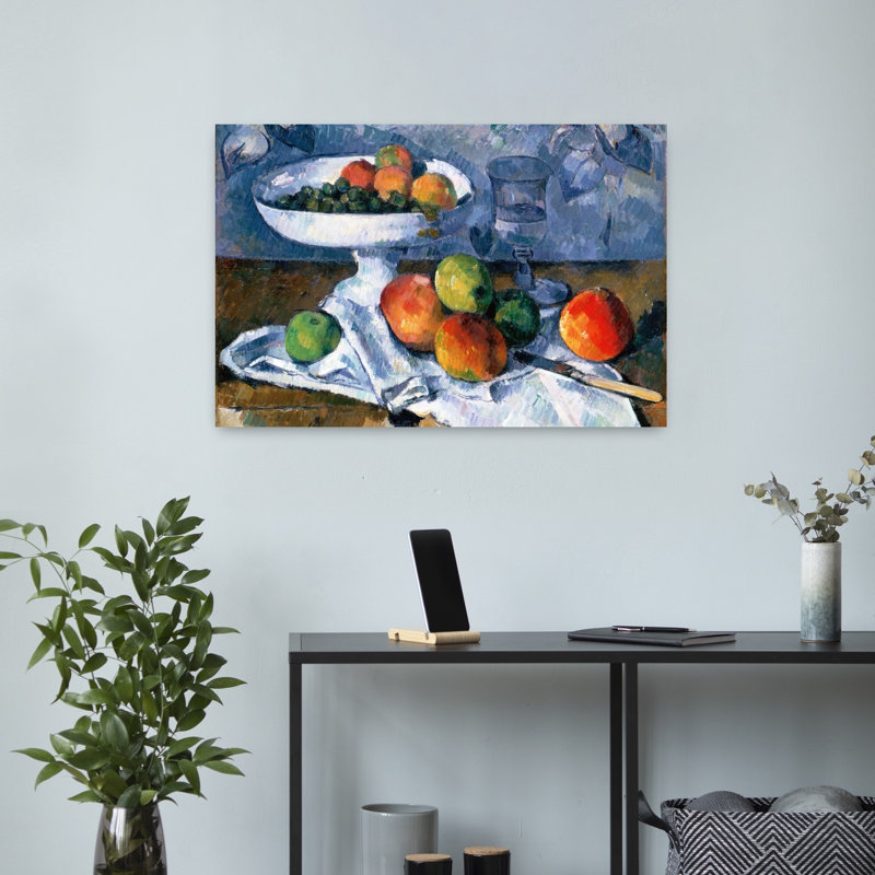 Nature morte au plat de fruits, 1879-1880 - Estampe d'art mural contemporain abstraite représentant des fruits