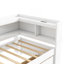 Lit simple en forme de L avec bibliothèques avec prises de courant, ports de chargement USB, deux tiroirs, blanc-976947804-976947805