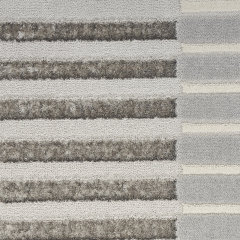 Abstract Machine Woven Polypropylene/Polyester Area Rug in Gray, Rectangle 5'3" x 7'3"
