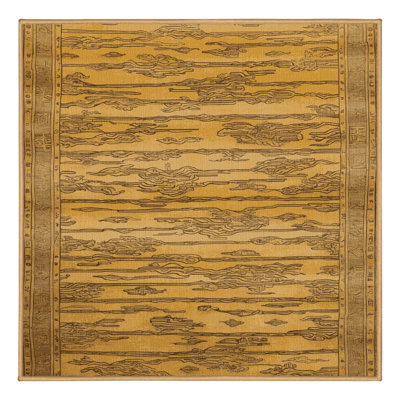 Tapis art déco brun lavable à la machine