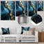 Or et saphir bleu marbré mosaïque III - impression abstraite d'art mural en métal-1912848146