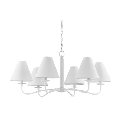 Hauser 6-Light Metal Chandelier, White