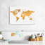 «Light Gold World Map», reproduction sur toile tendue-490504289
