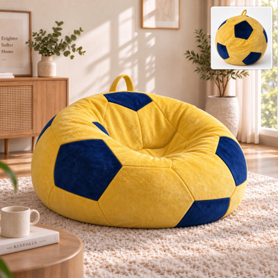 Pouf rond en flanelle, fauteuil d'appoint rembourré de mousse mémoire à haut rebond avec poignée pratique, canapé d'intérieur doux et confortable